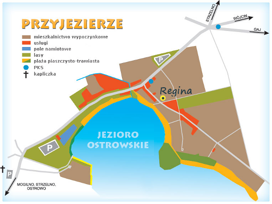 Mapa dojazdu do domków letniskowych Regina